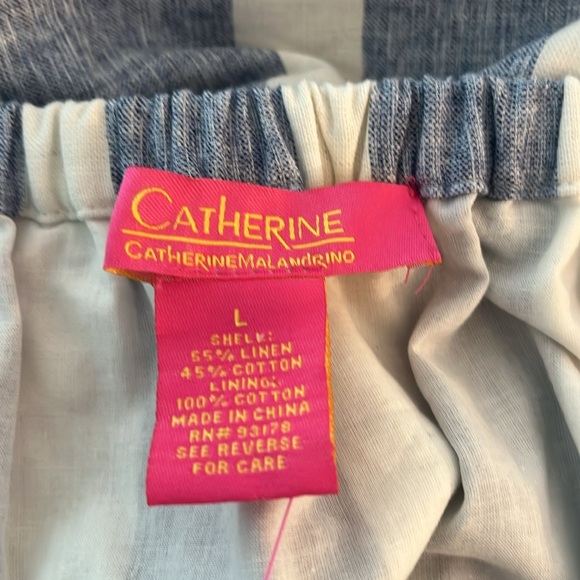 Catherine Malandrino | New striped off the shoulder mini dress Women’s size L - Picture 7 of 9